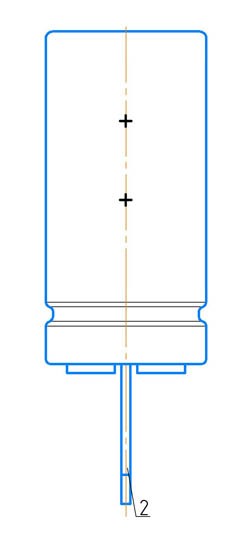 Схема конденсатора К50-104 положительный вывод